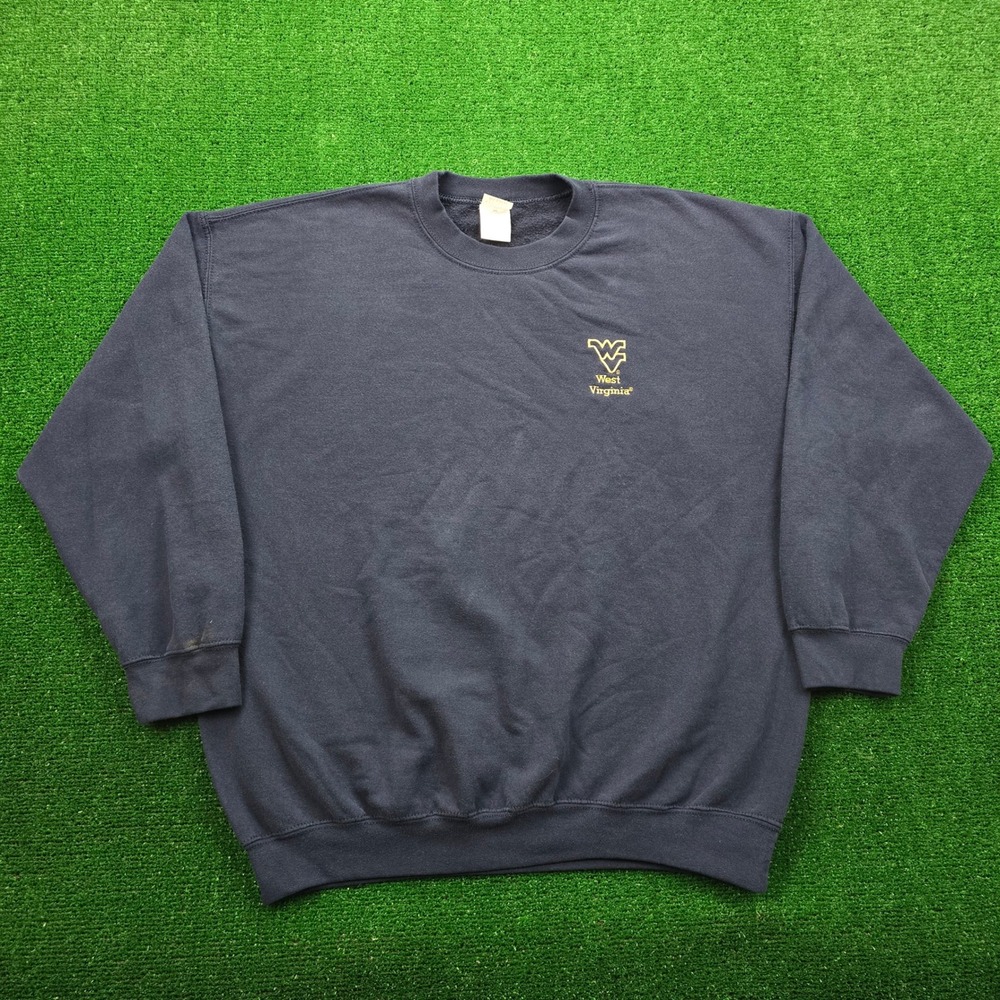 West Virginia Mountaineers Sweatshirt Mens XL Navy Blue Crewneck Pullover